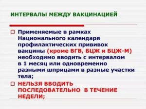 Интервал между первой и второй ревакцинацией от полиомиелита