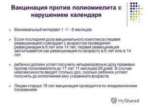 Сдвинуты сроки вакцинации от полиомиелита