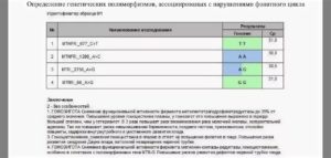 Мутации в генах фолатного цикла