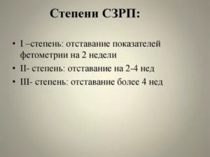 СЗРП плода
